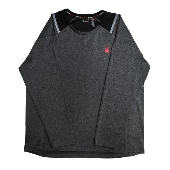 Spyder Active Men's Size XL Gray Long Sleeve Performance Shirt - Picture 1 of 4